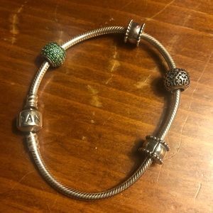Pandora bracelet with charms